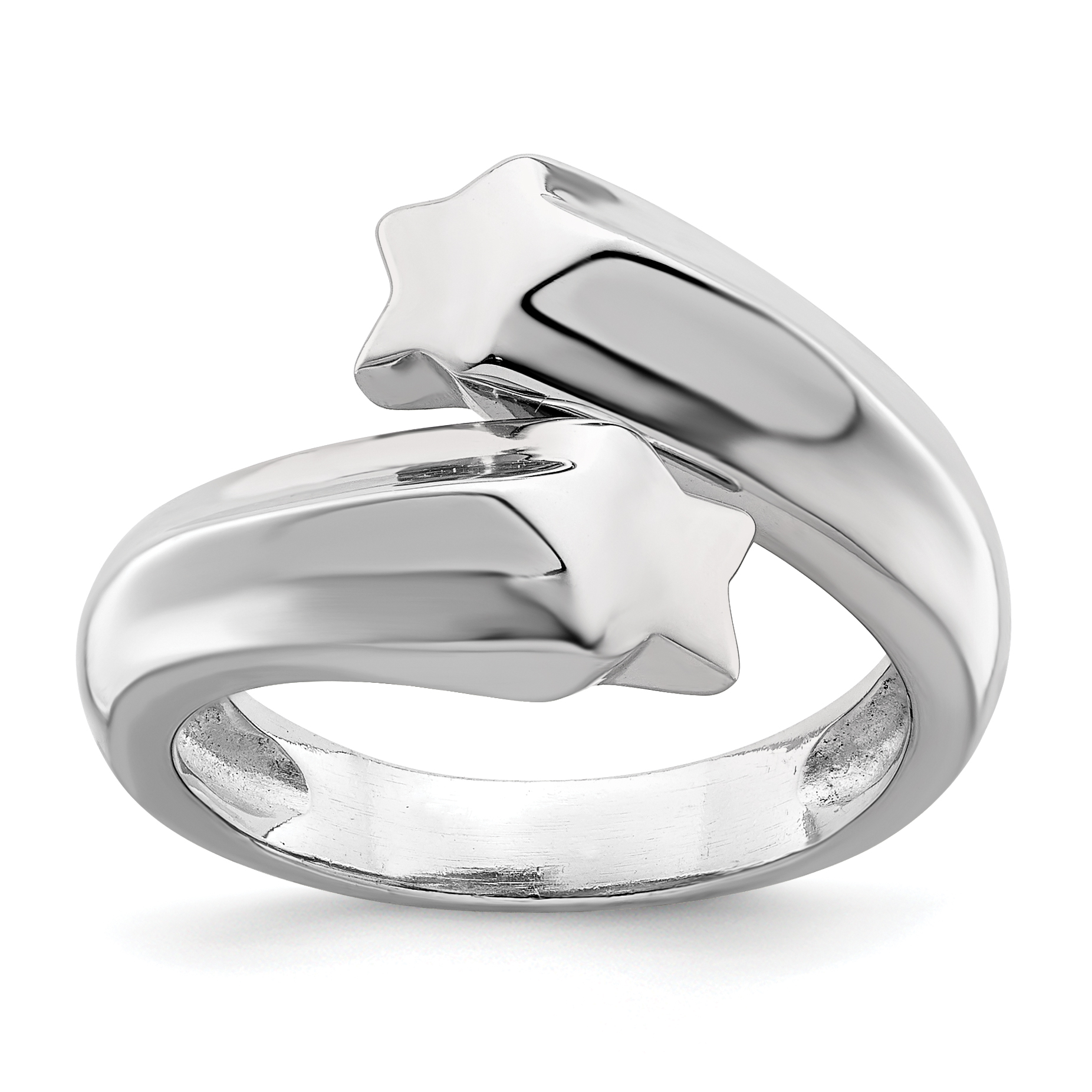 Sterling Silver Rhodium-plated Polished Shooting Stars Ring (QR7233-6)