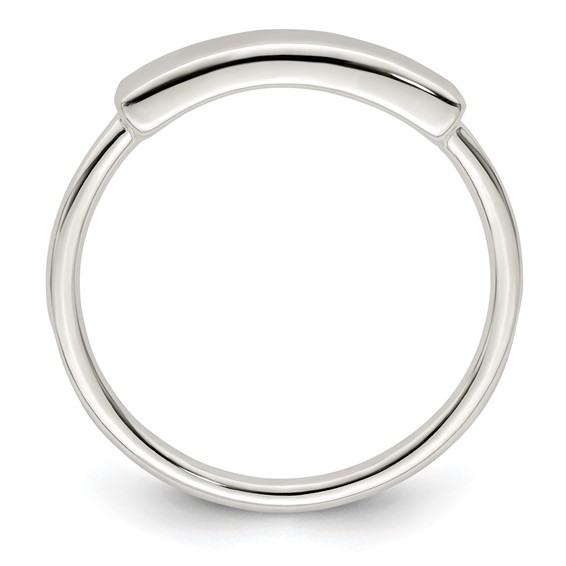 Sterling Silver Polished Engraveable Top Ring