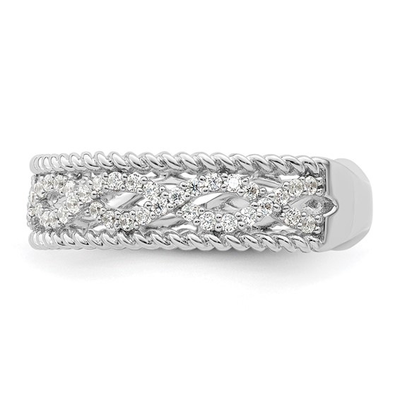 Sterling Silver Rhodium plated CZ Band