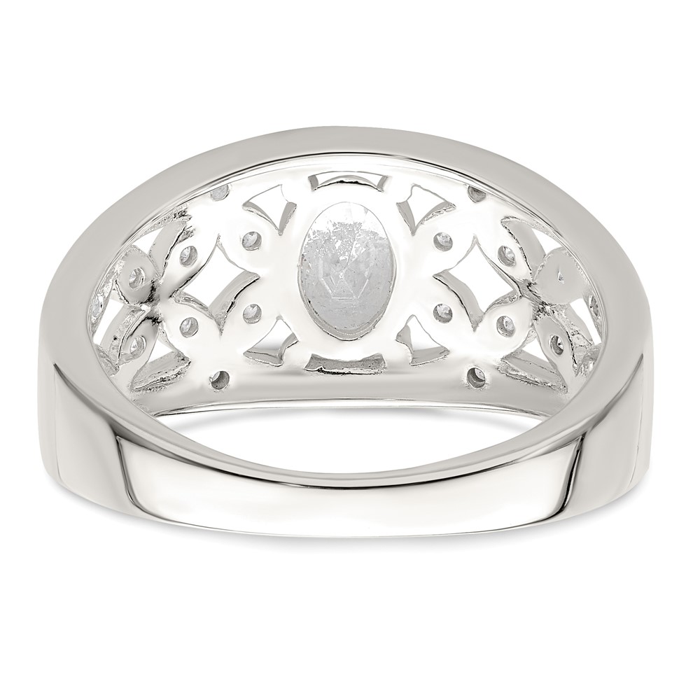 Sterling Silver CZ Flower Ring (QR7249-6)