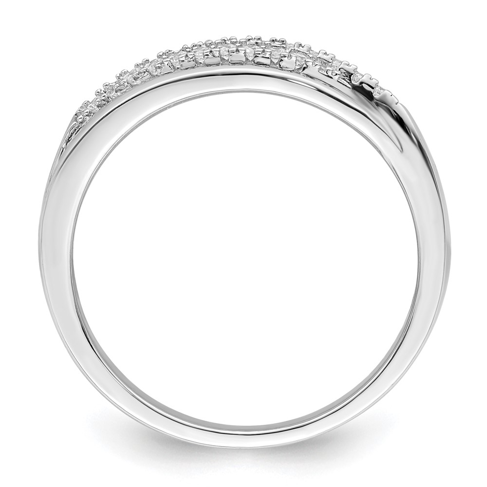 Sterling Silver Rhodium plated CZ Twisted Band (QR7251-7)