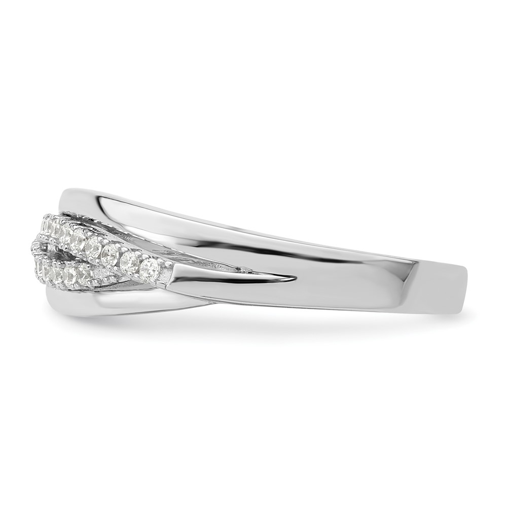 Sterling Silver Rhodium plated CZ Twisted Band (QR7251-7)