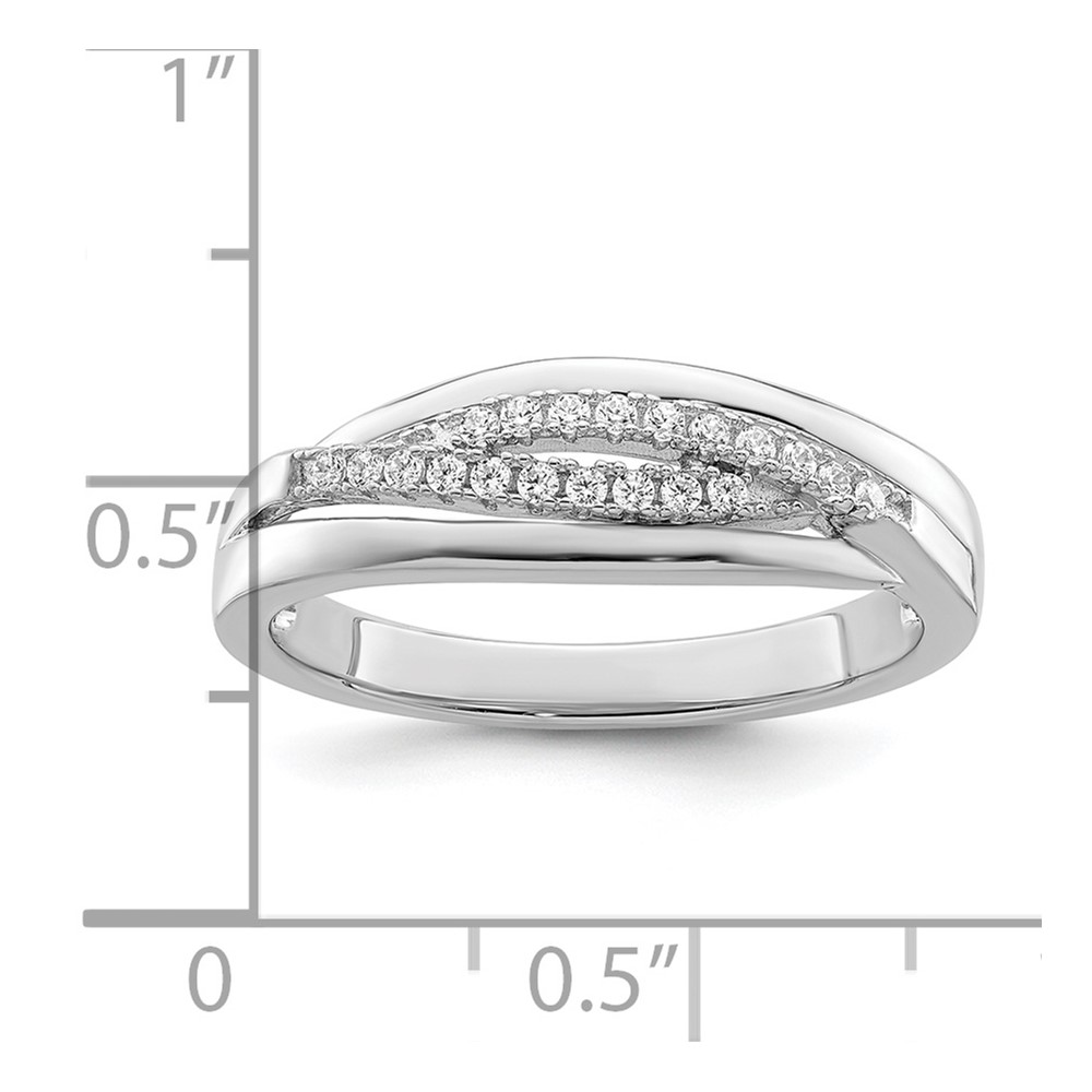 Sterling Silver Rhodium plated CZ Twisted Band (QR7251-7)