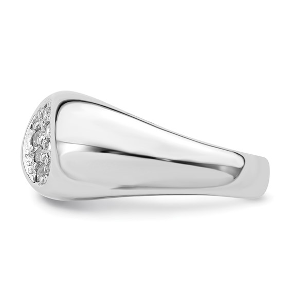 Sterling Silver Rhodium-plated CZ Oval Cluster Ring
