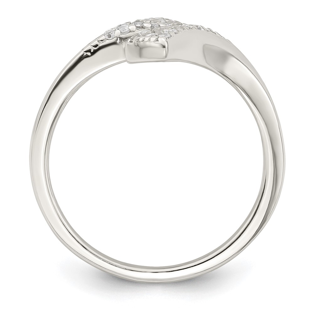 Sterling Silver Polished CZ Fancy Bypass Ring (QR7261-6)