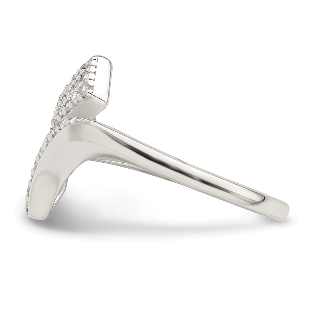 Sterling Silver Polished CZ Fancy Bypass Ring (QR7261-6)