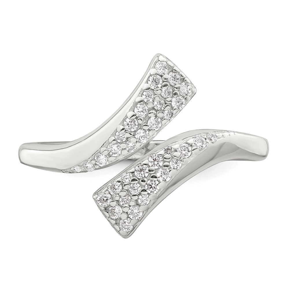 Sterling Silver Polished CZ Fancy Bypass Ring (QR7261-6)