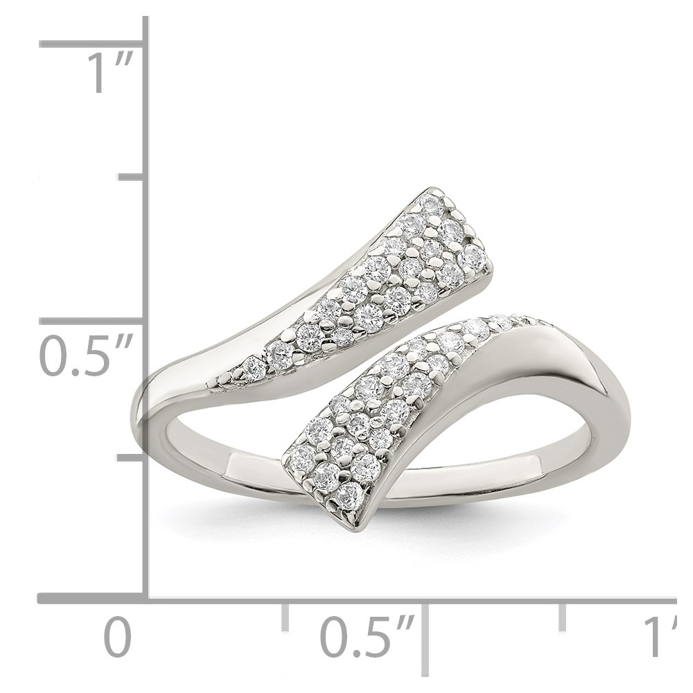 Sterling Silver Polished CZ Fancy Bypass Ring (QR7261-6)