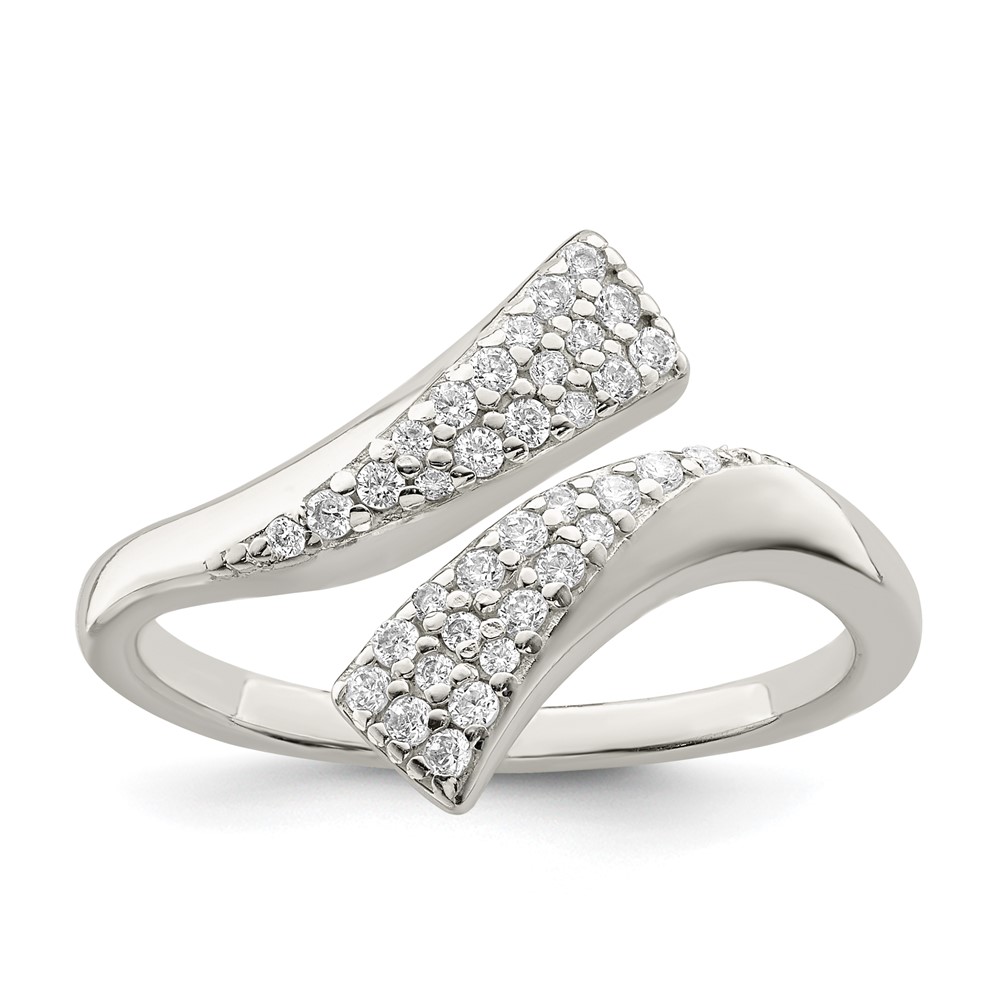 Sterling Silver Polished CZ Fancy Bypass Ring (QR7261-6)