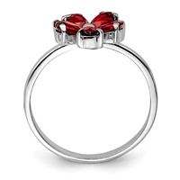 Sterling Silver Rhodium-plated Garnet Ring view 2
