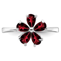 Sterling Silver Rhodium-plated Garnet Ring view 5
