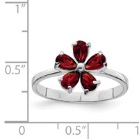 Sterling Silver Rhodium-plated Garnet Ring view 3