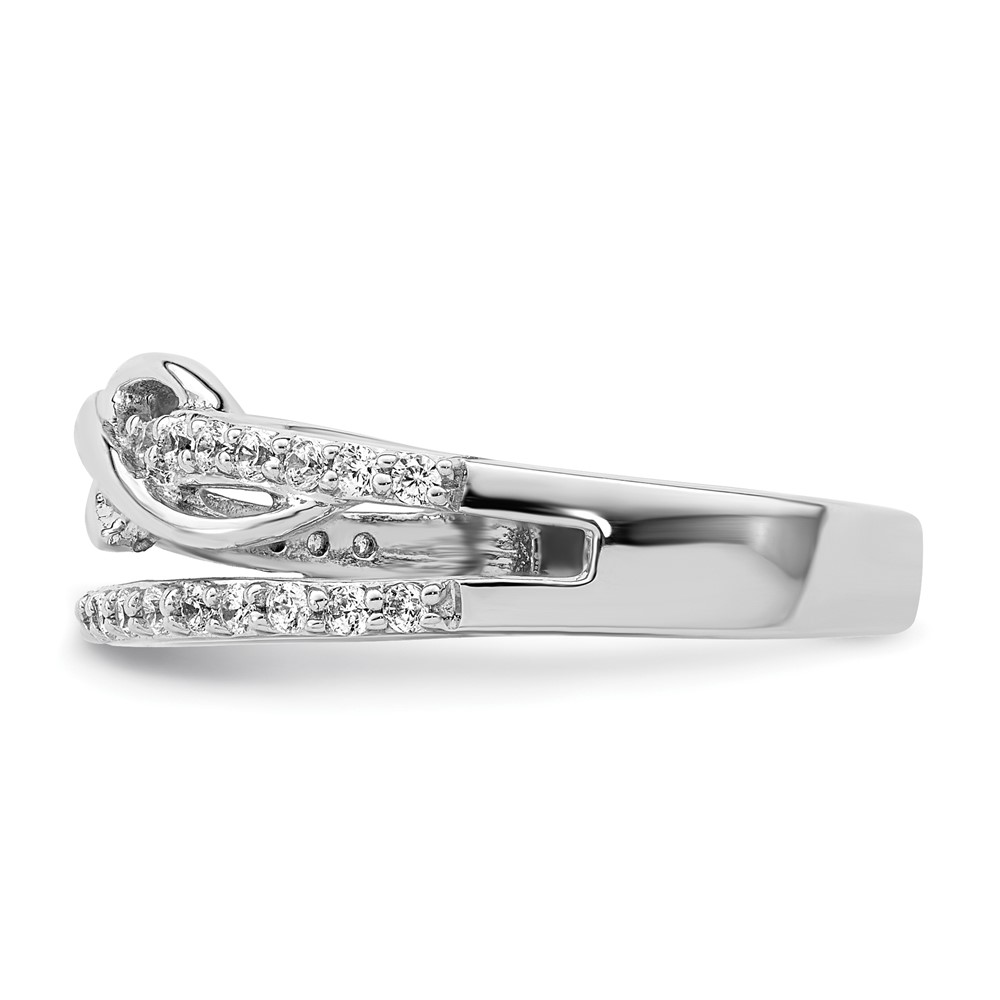 Sterling Silver Rhodium-plated CZ Twist Ring (QR7285-7)