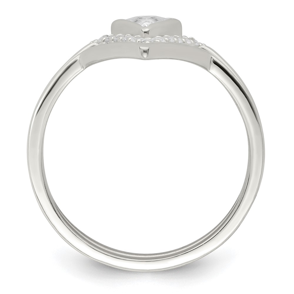 Sterling Silver Polished Triangle CZ 3 Ring Set (QR7290-6)