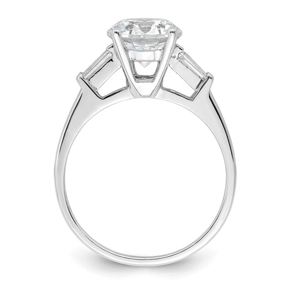 Sterling Silver Rhodium-plated CZ Two Piece Wedding Set Rings