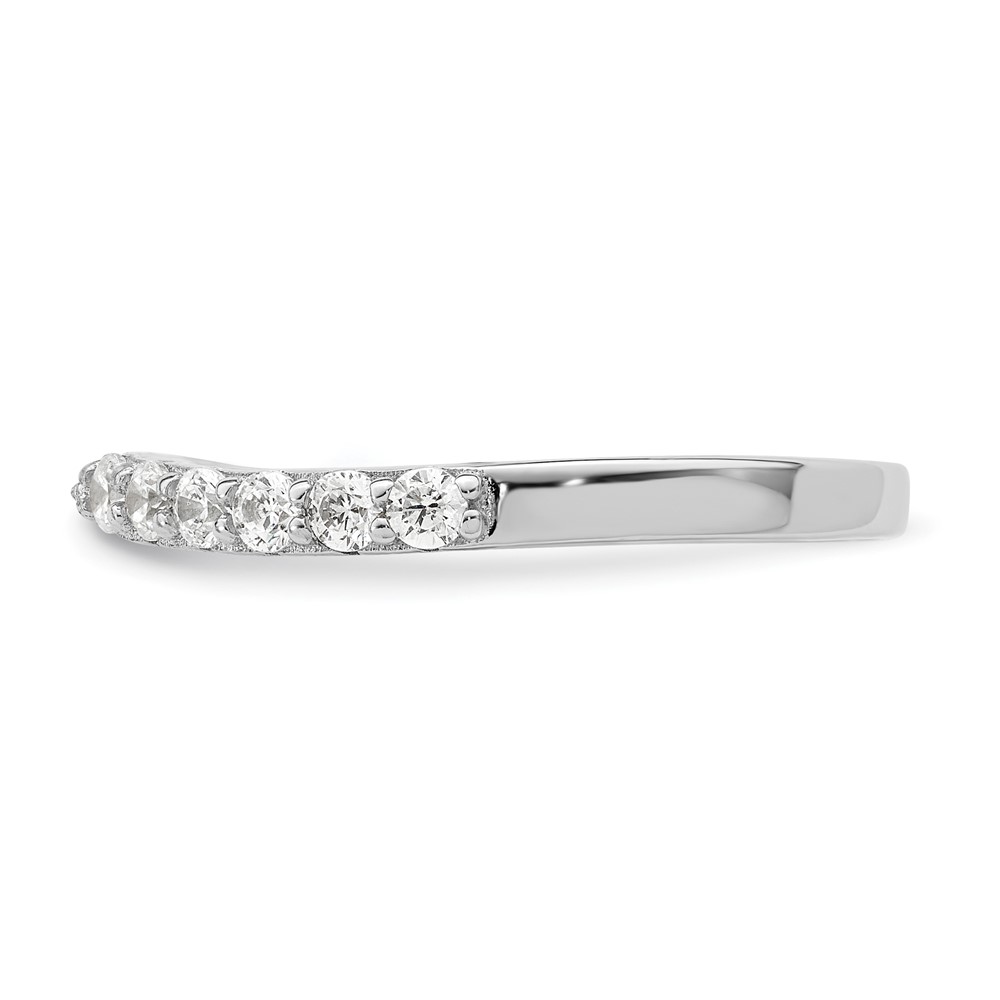 Sterling Silver Polished Rhodium-plated CZ Trio 3 Ring Set (QR7301-8)