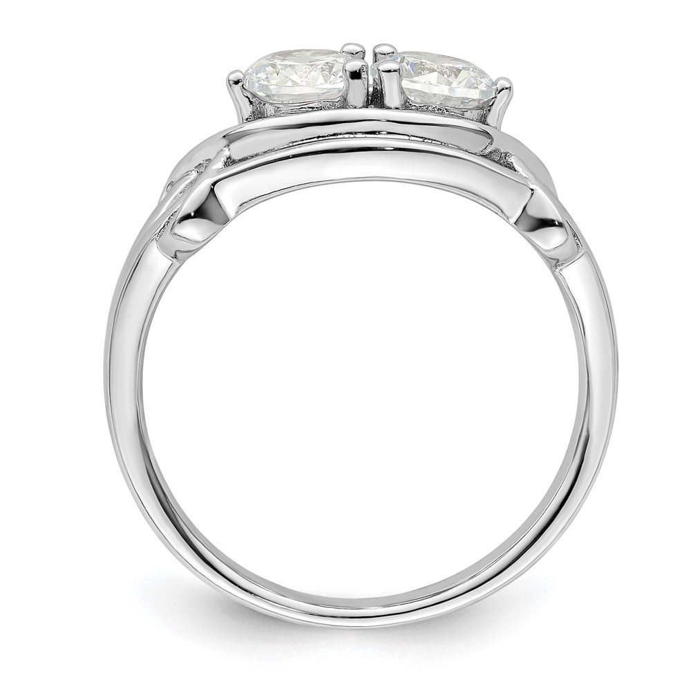 Sterling Silver Rhodium-plated CZ Ring (QR7307-6)