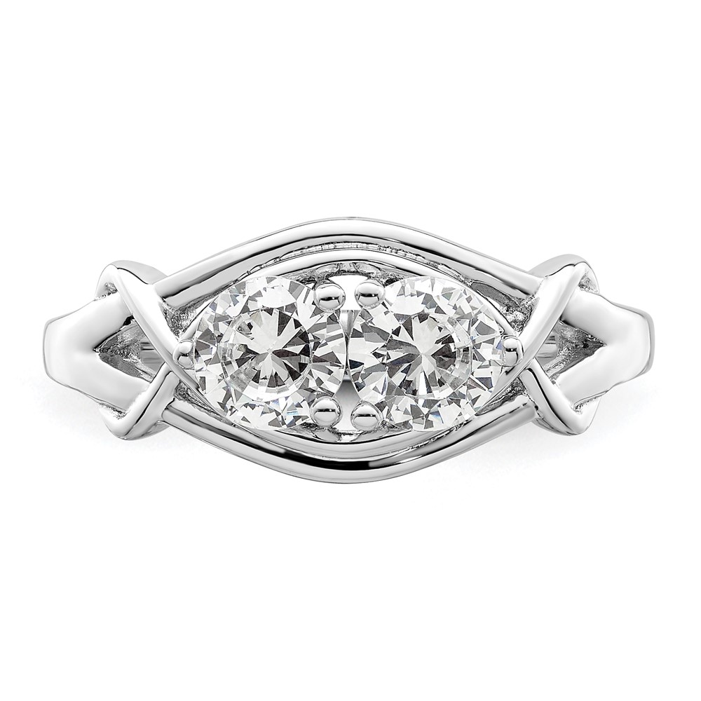 Sterling Silver Rhodium-plated CZ Ring (QR7307-6)