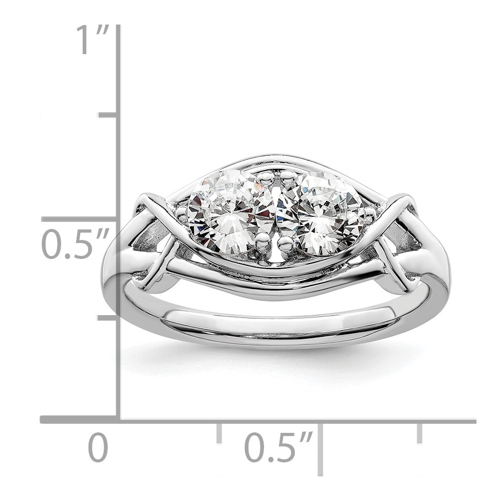 Sterling Silver Rhodium-plated CZ Ring (QR7307-6)