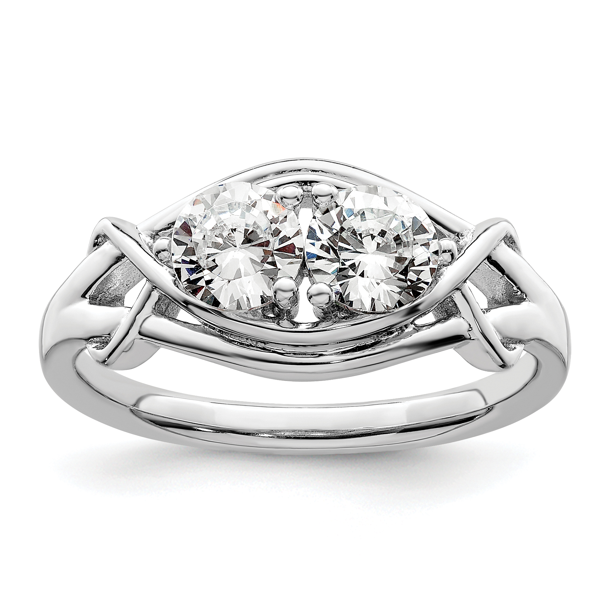 Sterling Silver Rhodium-plated CZ Ring (QR7307-6)