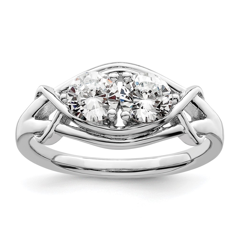 Sterling Silver Rhodium-plated CZ Ring (QR7307-6)