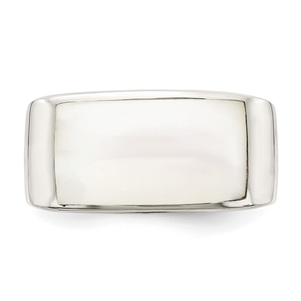 Sterling Silver Polished Mother of Pearl Ring (QR7317-6)