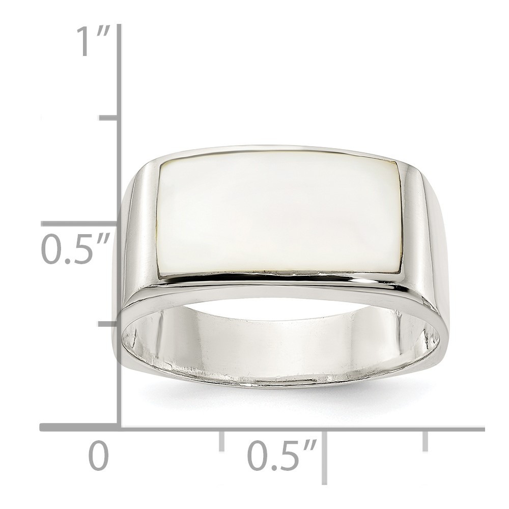 Sterling Silver Polished Mother of Pearl Ring (QR7317-6)
