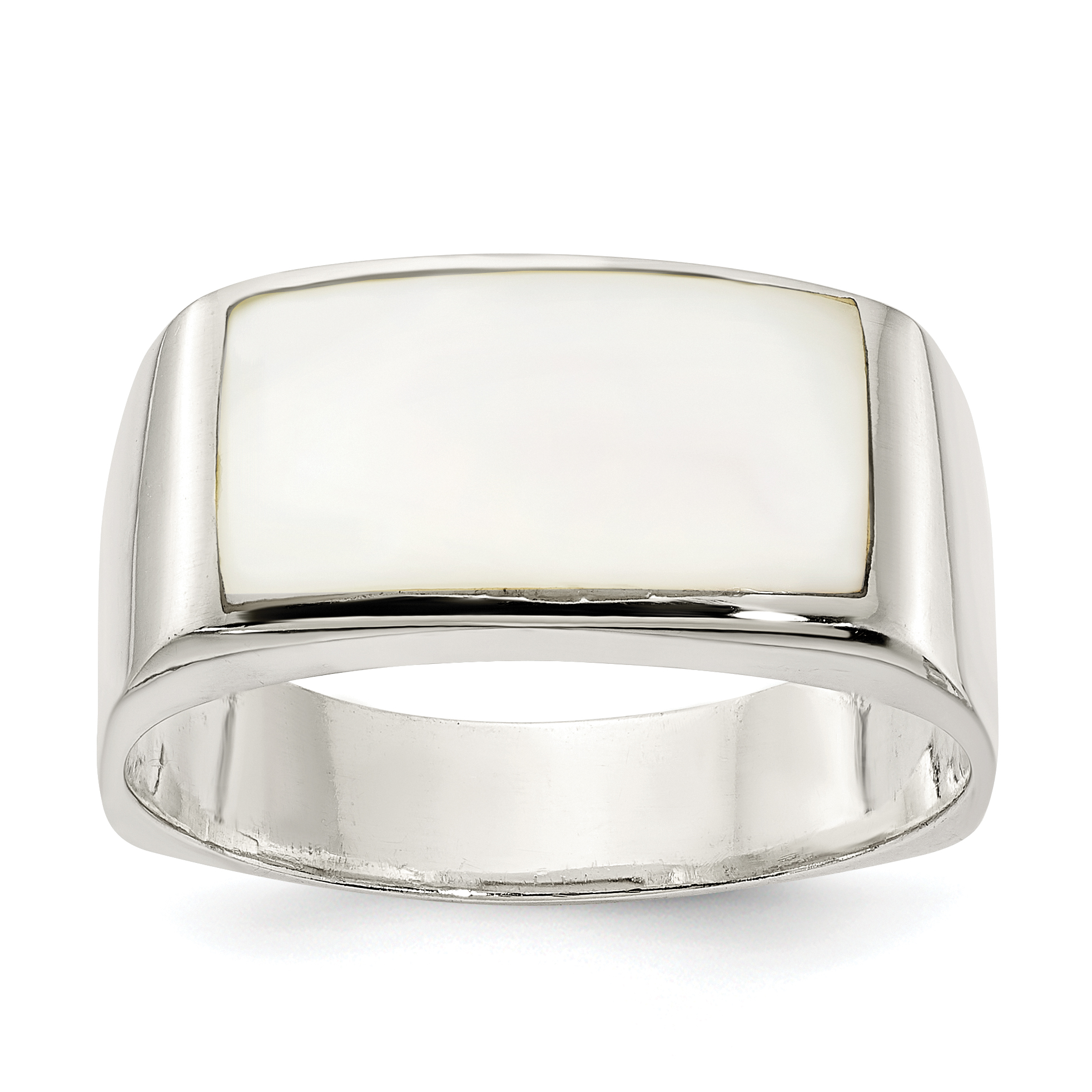 Sterling Silver Polished Mother of Pearl Ring (QR7317-6)