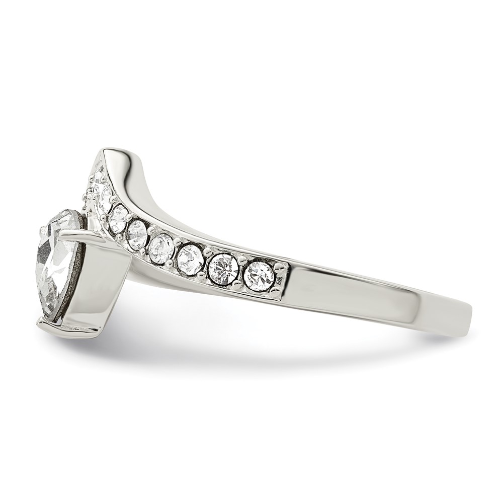 Sterling Silver CZ & Chinese Crystal Teardrop Ring (QR7341-6)