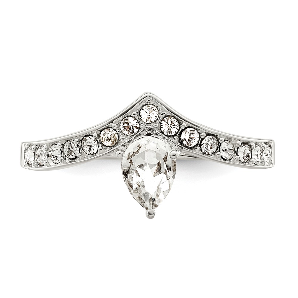 Sterling Silver CZ & Chinese Crystal Teardrop Ring (QR7341-6)