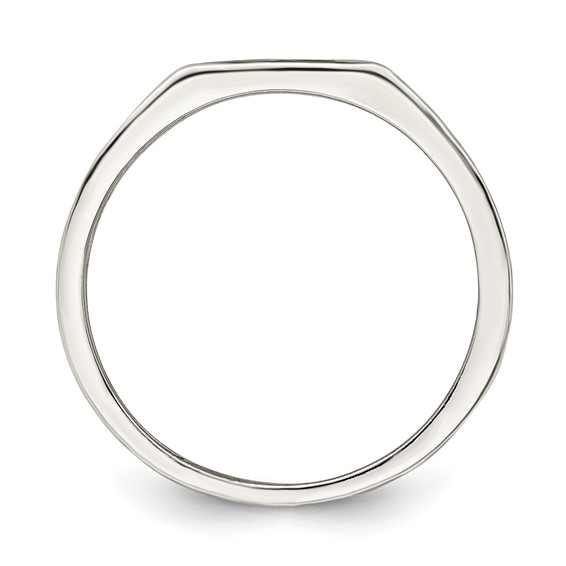 Sterling Silver Rhodium-plated Enameled Cross Ring