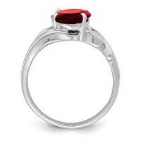 Sterling Silver Rhodium-plated Garnet Ring view 2