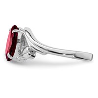 Sterling Silver Rhodium-plated Garnet Ring view 4