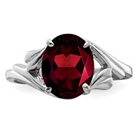 Sterling Silver Rhodium-plated Garnet Ring view 5