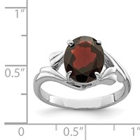 Sterling Silver Rhodium-plated Garnet Ring view 3