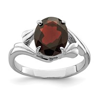 Sterling Silver Rhodium-plated Garnet Ring view 1