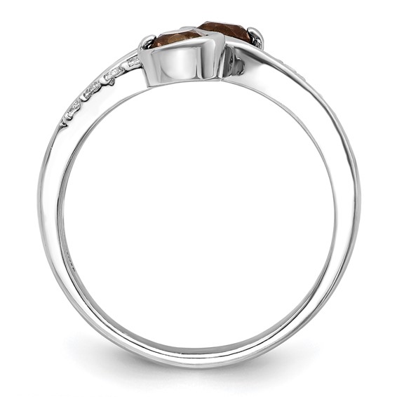 Sterling Silver Gemstone & White Topaz Swirl Rings