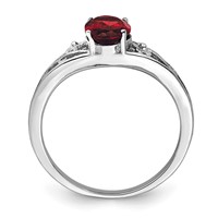 Sterling Silver Rhodium-plated Garnet Ring view 2