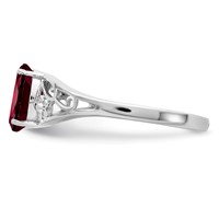 Sterling Silver Rhodium-plated Garnet Ring view 4