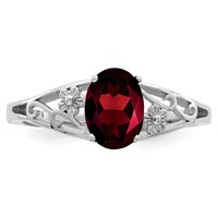 Sterling Silver Rhodium-plated Garnet Ring view 5