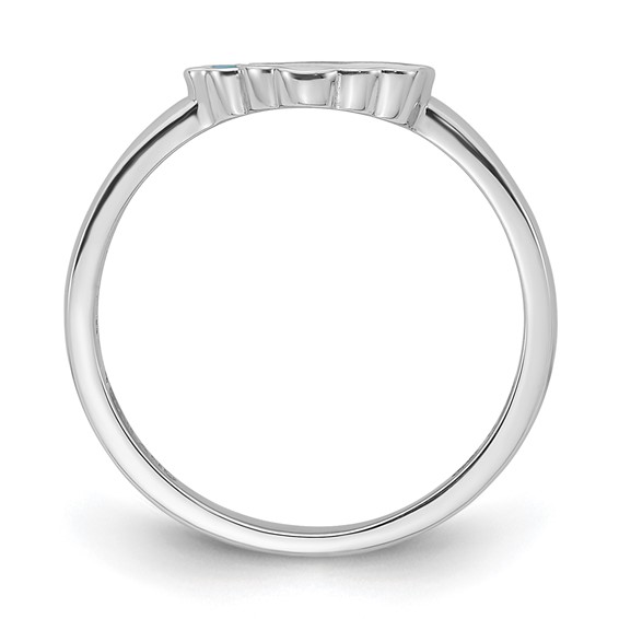 Sterling Silver RH-plated Multi-color Enameled Rainbow Children's Ring