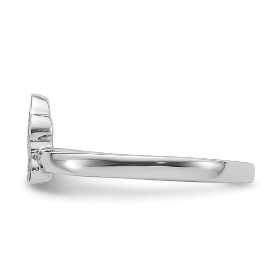 Sterling Silver Rhodium-plated Multi-color Enameled Dog Children's Ring