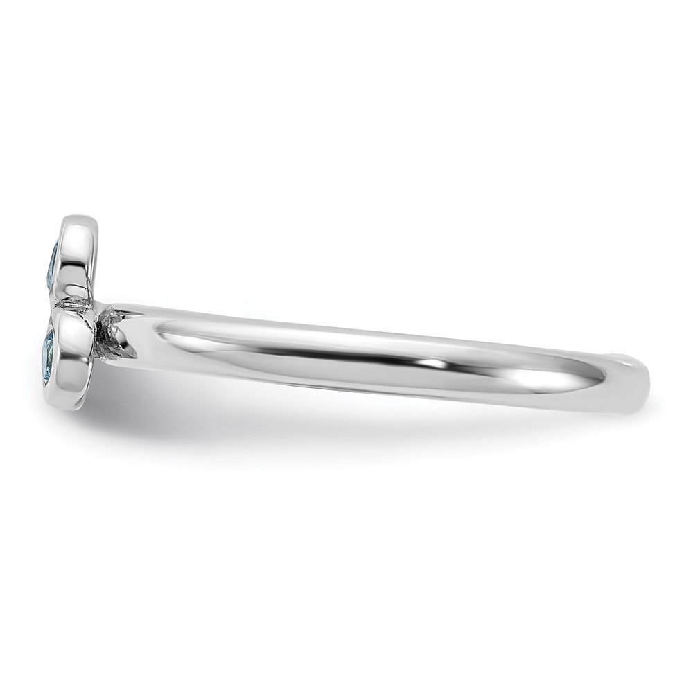 Sterling Silver Rhodium-plated Light Swiss Blue Topaz Ring (QR7439BT-6)