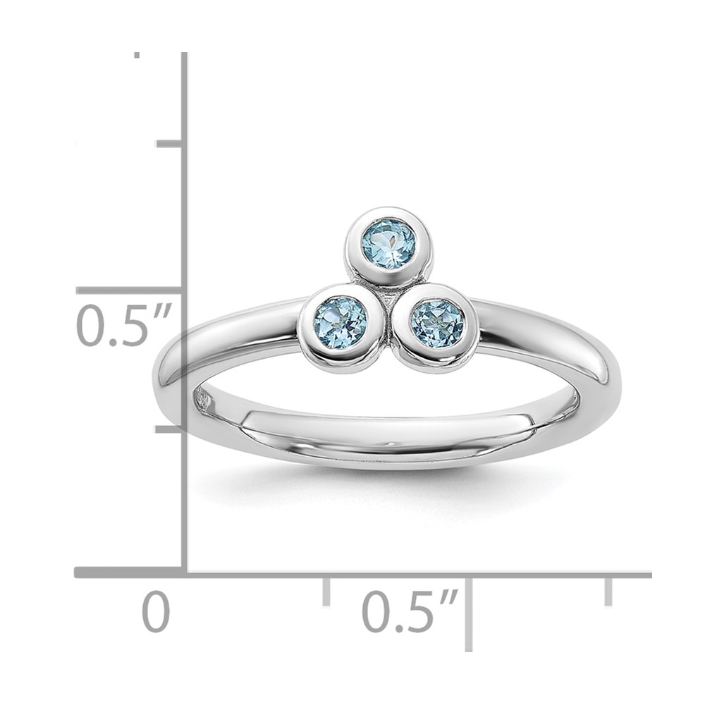 Sterling Silver Rhodium-plated Light Swiss Blue Topaz Ring (QR7439BT-6)