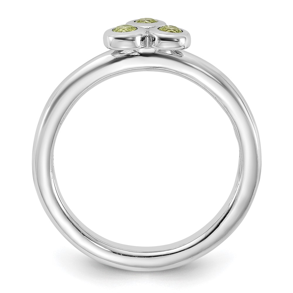 Sterling Silver Rhodium-plated Peridot Ring (QR7439PE-6)