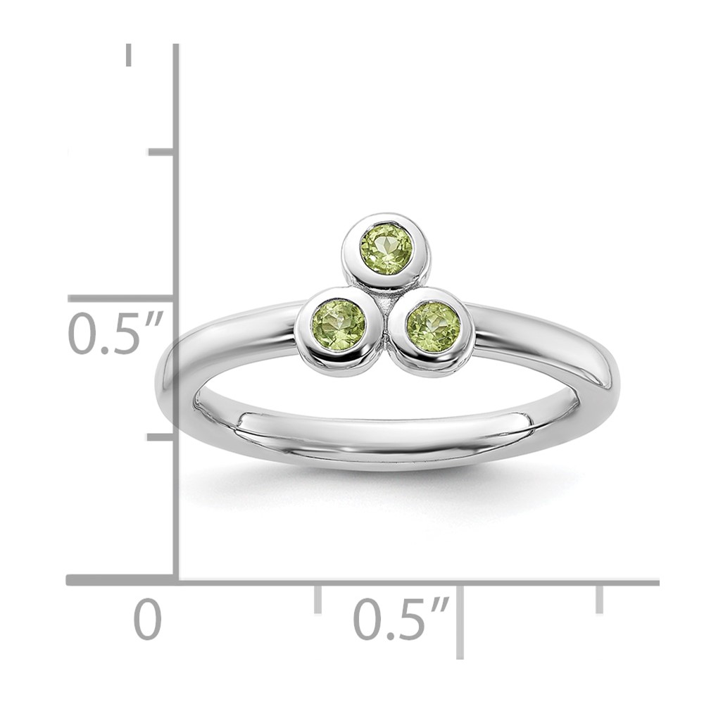 Sterling Silver Rhodium-plated Peridot Ring (QR7439PE-6)