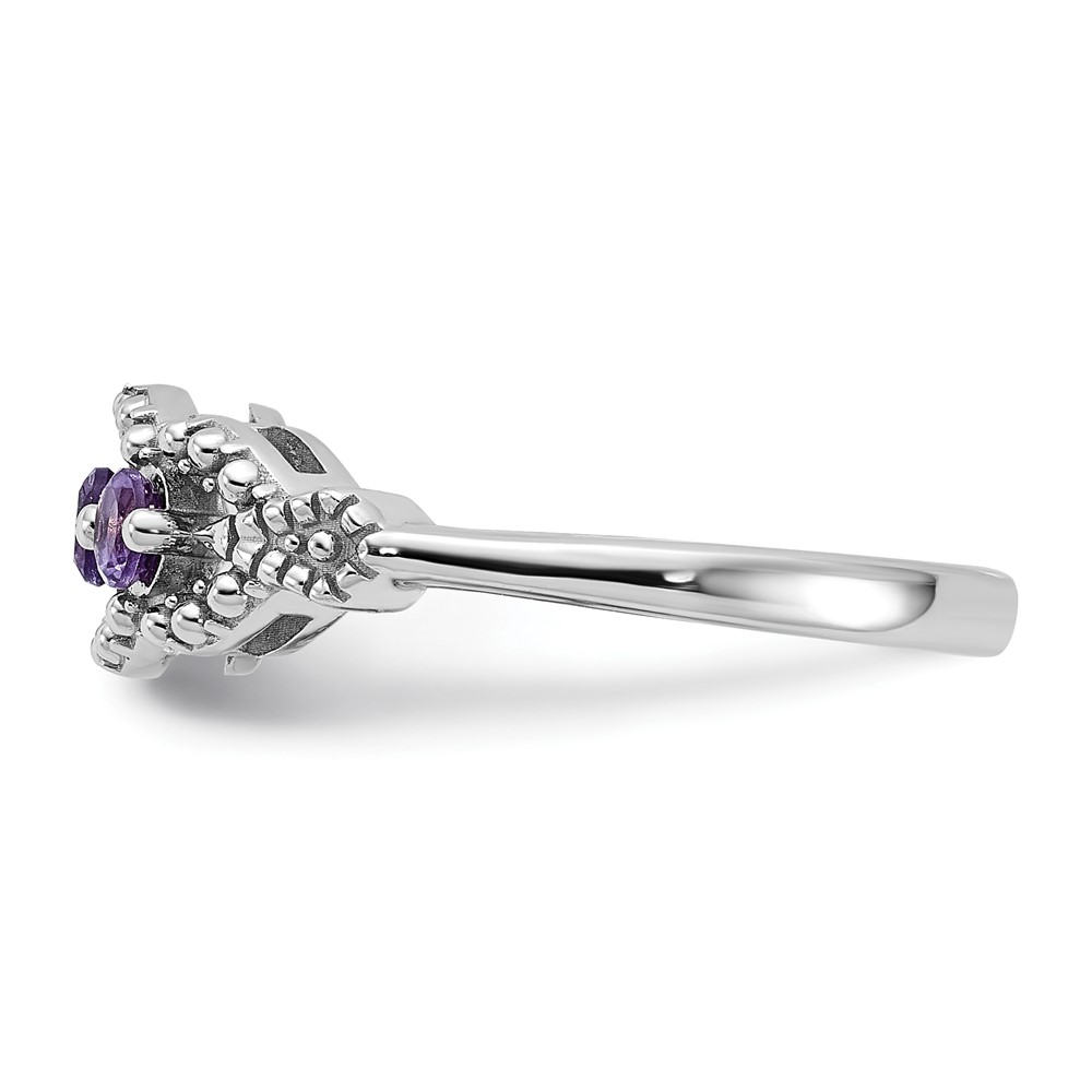Sterling Silver Rhodium-plated Amethyst Ring (QR7440AM-6)