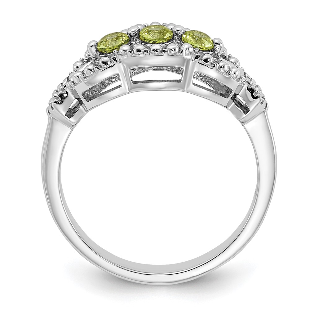 Sterling Silver Rhodium-plated Peridot Ring (QR7440PE-6)