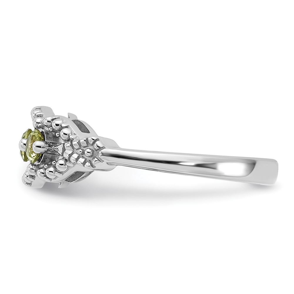 Sterling Silver Rhodium-plated Peridot Ring (QR7440PE-6)