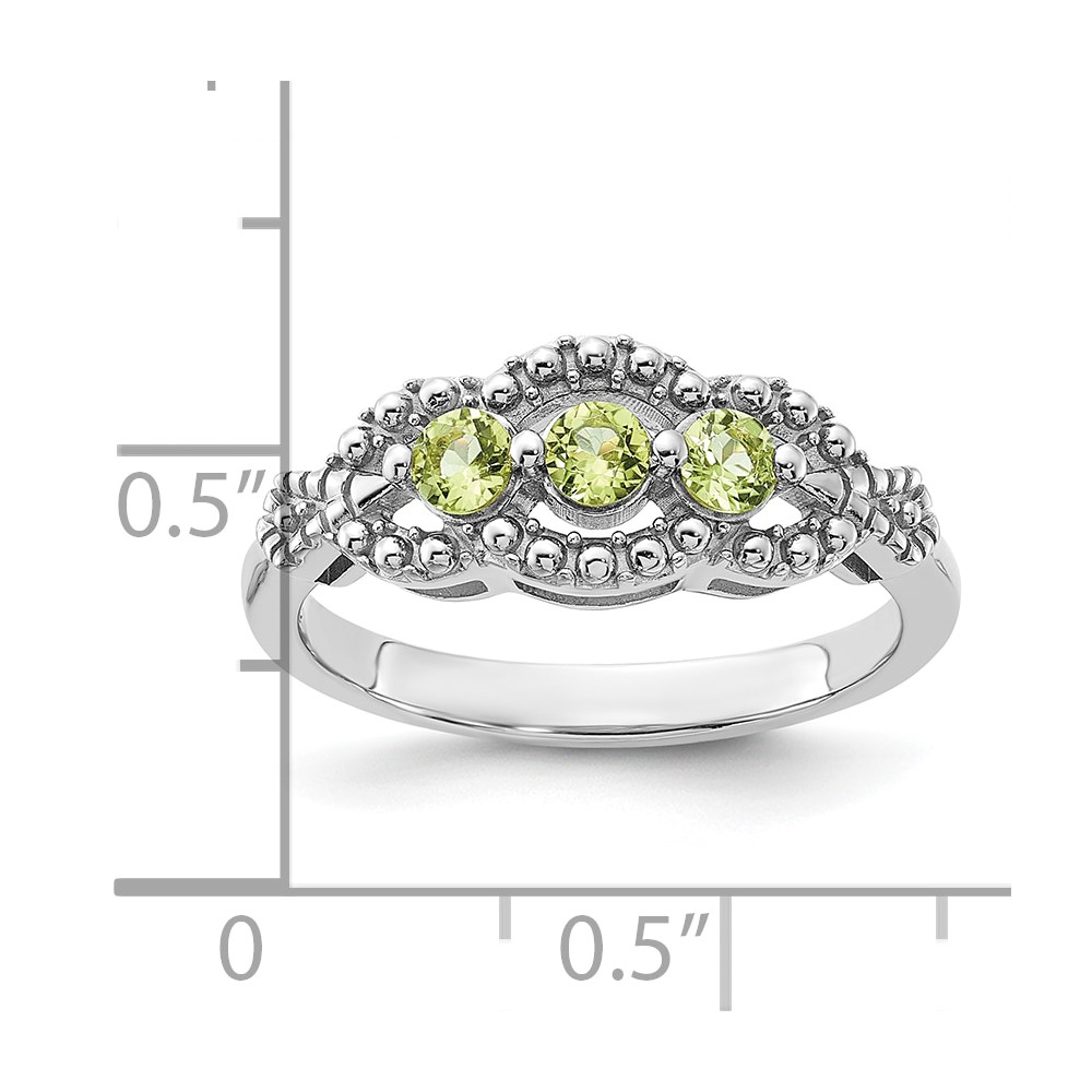 Sterling Silver Rhodium-plated Peridot Ring (QR7440PE-6)